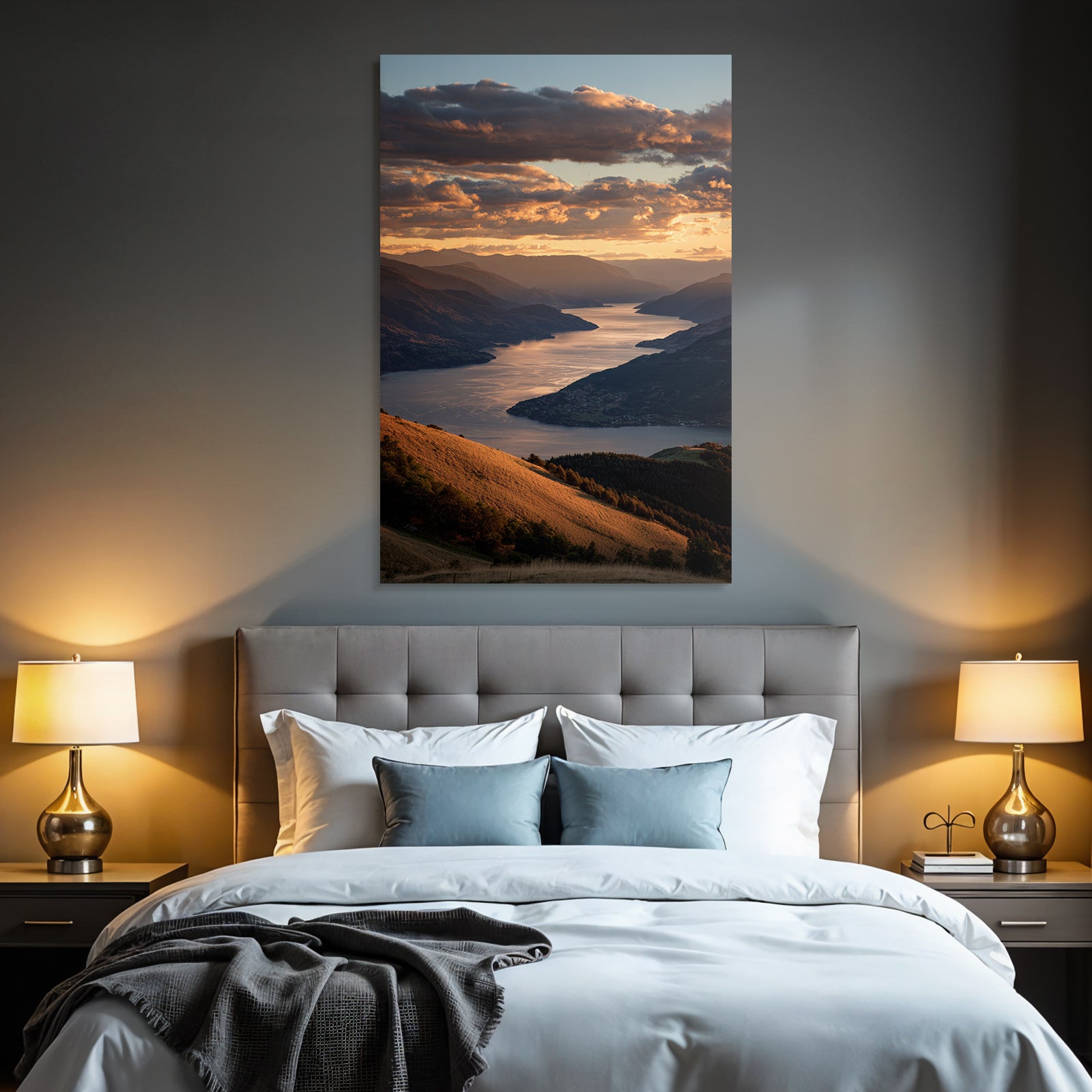 Friedliche Berglandschaft Bei Sonnenuntergang