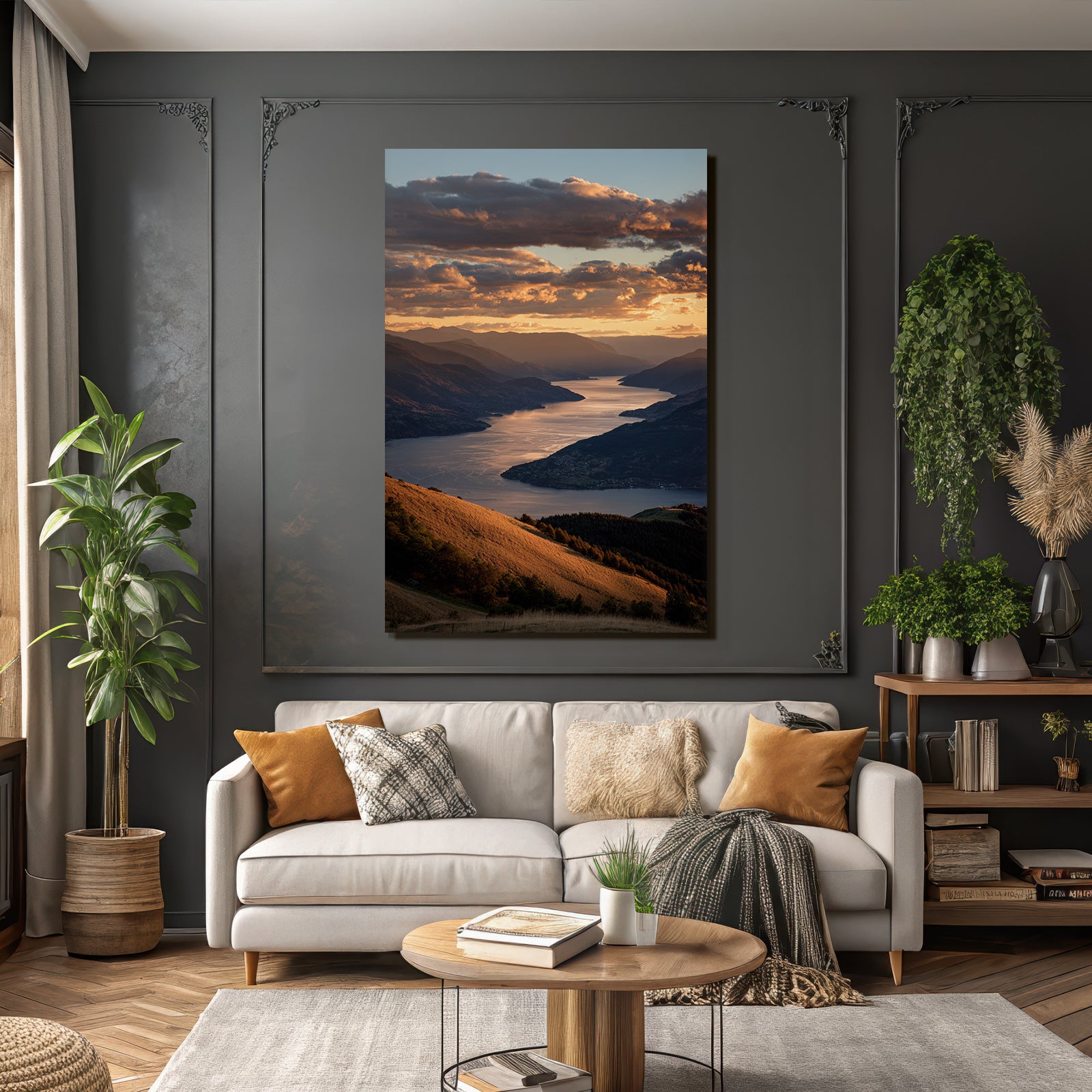 Friedliche Berglandschaft Bei Sonnenuntergang