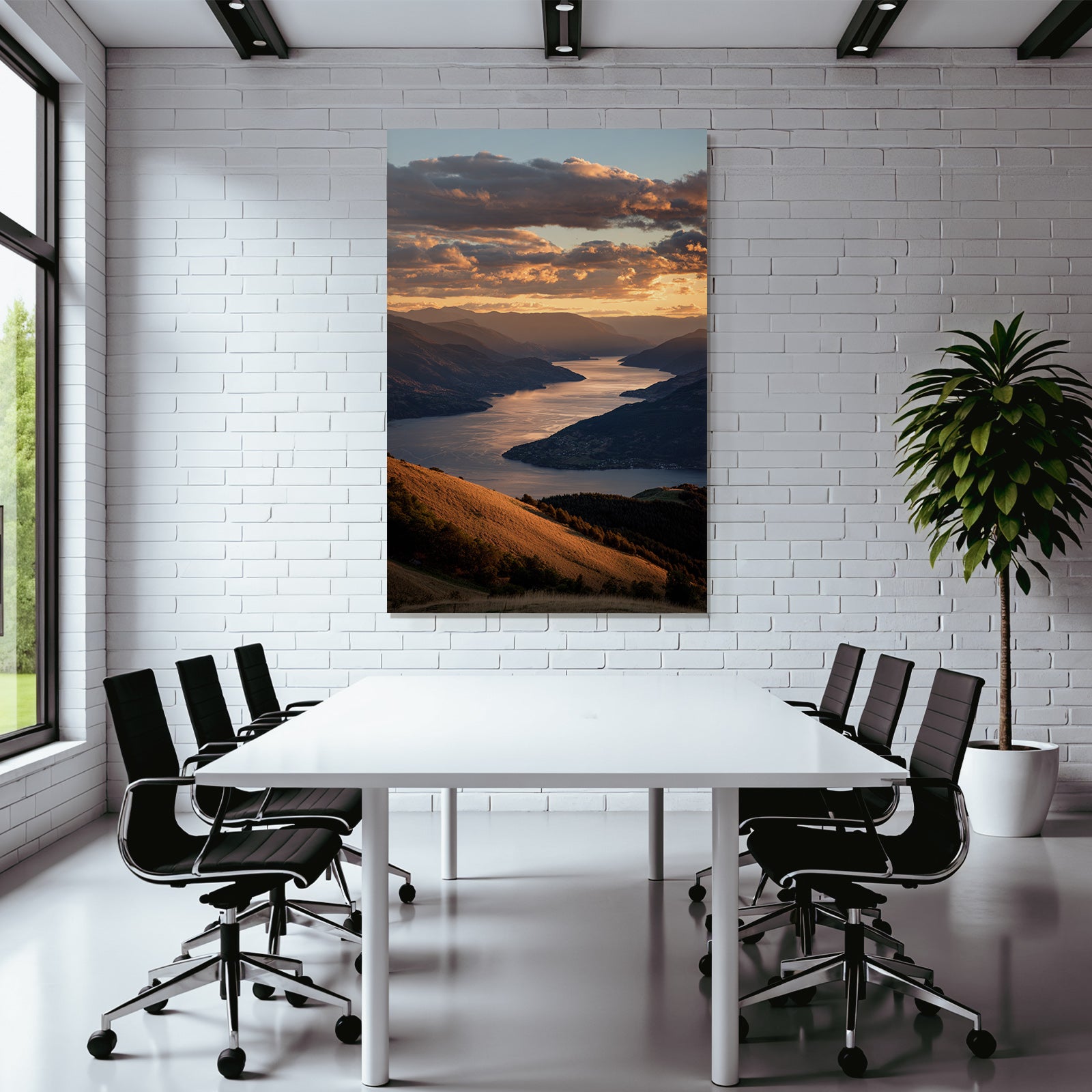 Friedliche Berglandschaft Bei Sonnenuntergang