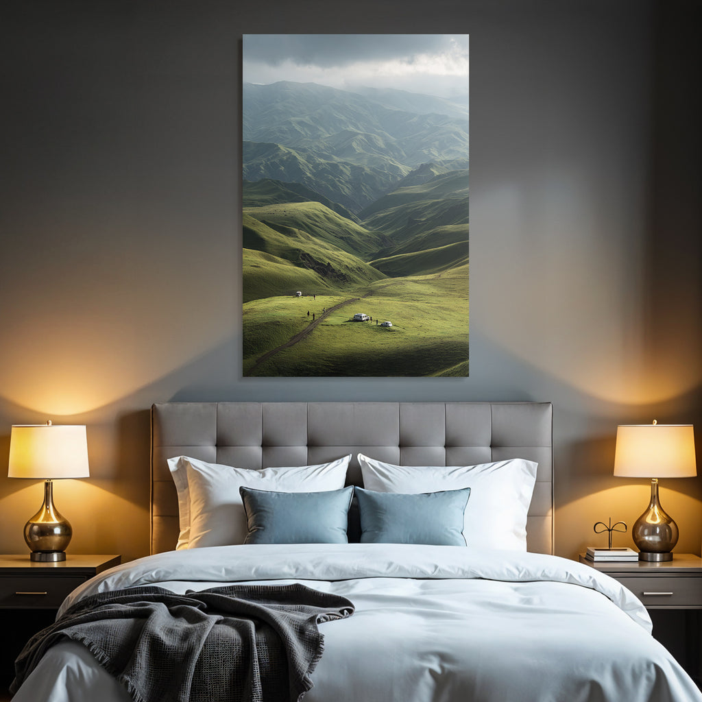 Malerische Landschaft Mit Rollenden Hügeln Und Valleyn Camping Abenteür