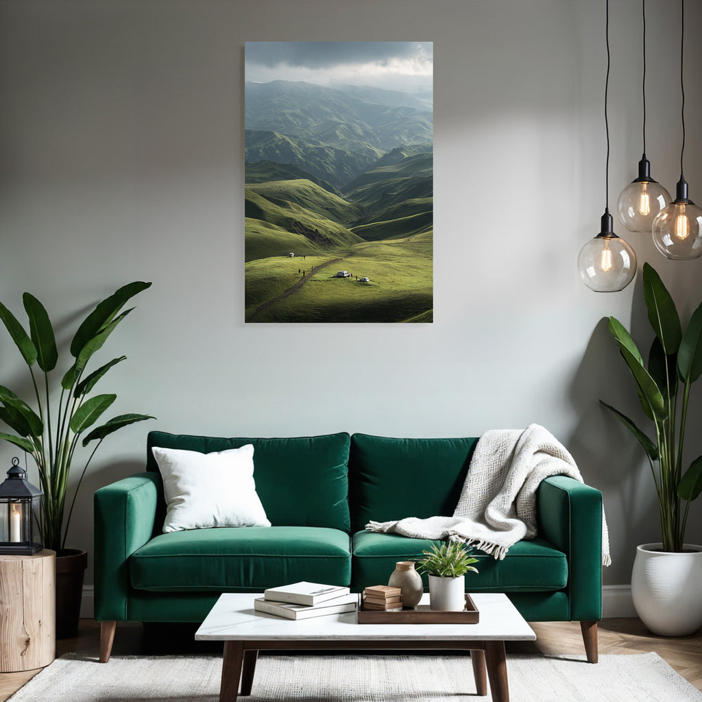 Malerische Landschaft Mit Rollenden Hügeln Und Valleyn Camping Abenteür