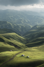 Malerische Landschaft Mit Rollenden Hügeln Und Valleyn Camping Abenteür | Reisen und Outdoor | Themen und Hobbys