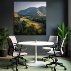 Rolling Hills River Lush Greenery Mountains Morning Afternoon Scenic Landscape