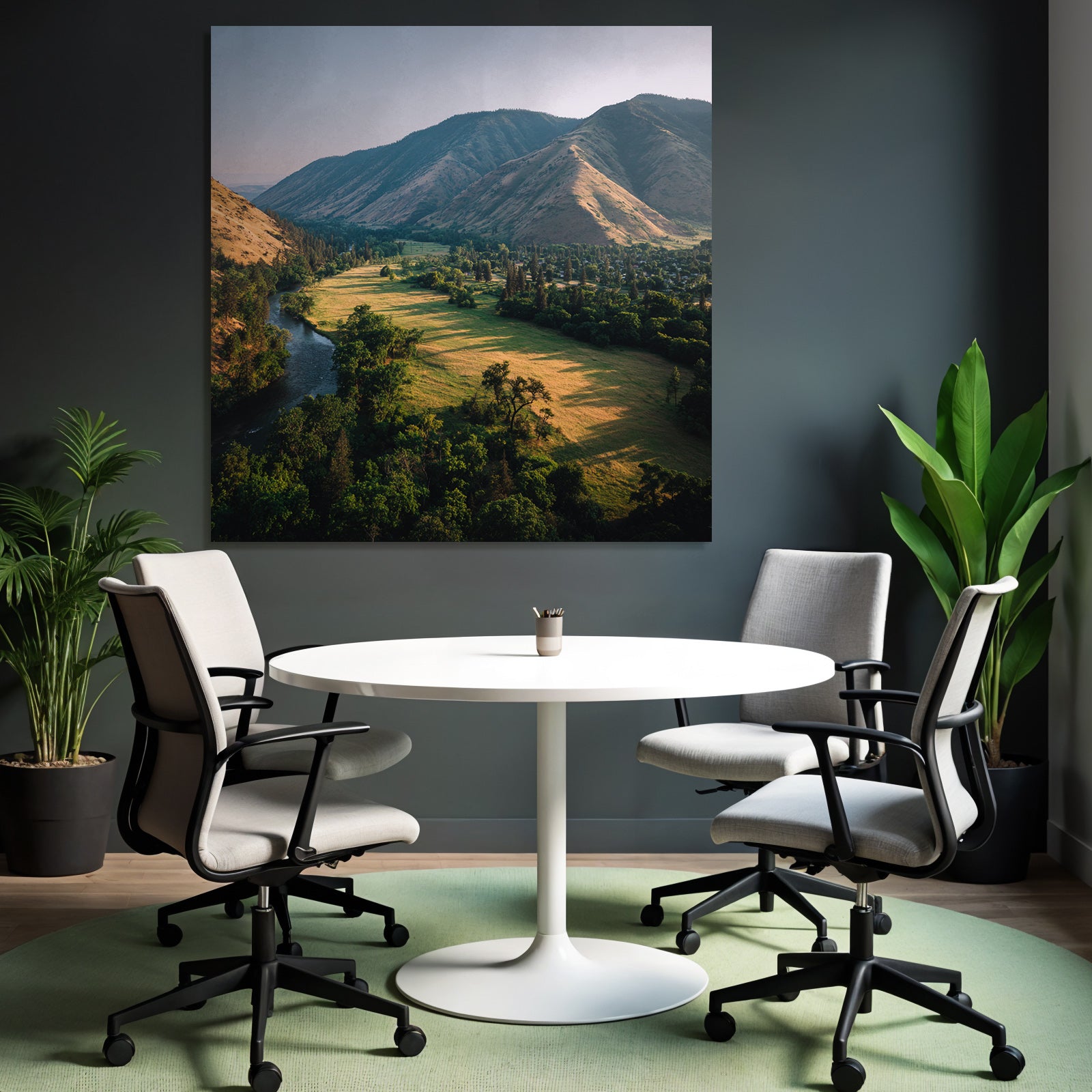 Rolling Hills River Lush Greenery Mountains Morning Afternoon Scenic Landscape