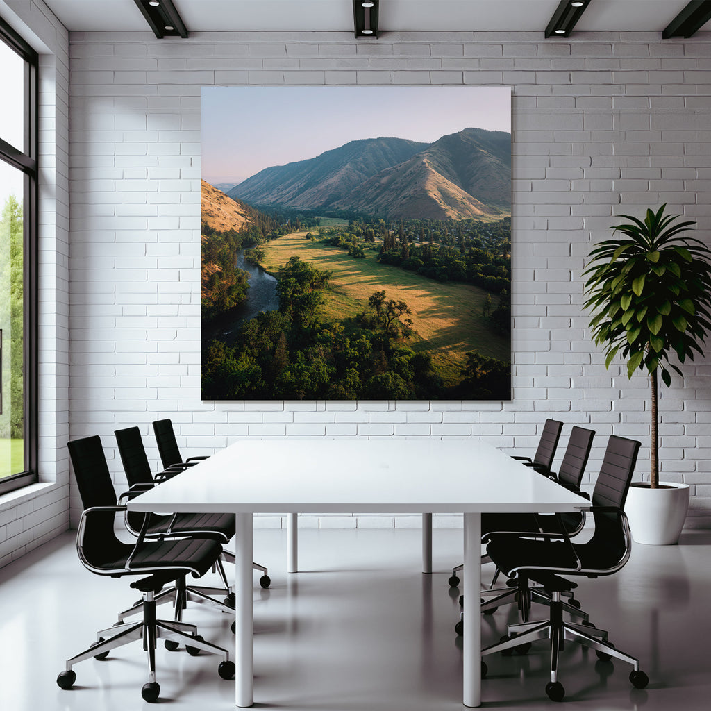 Rolling Hills River Lush Greenery Mountains Morning Afternoon Scenic Landscape