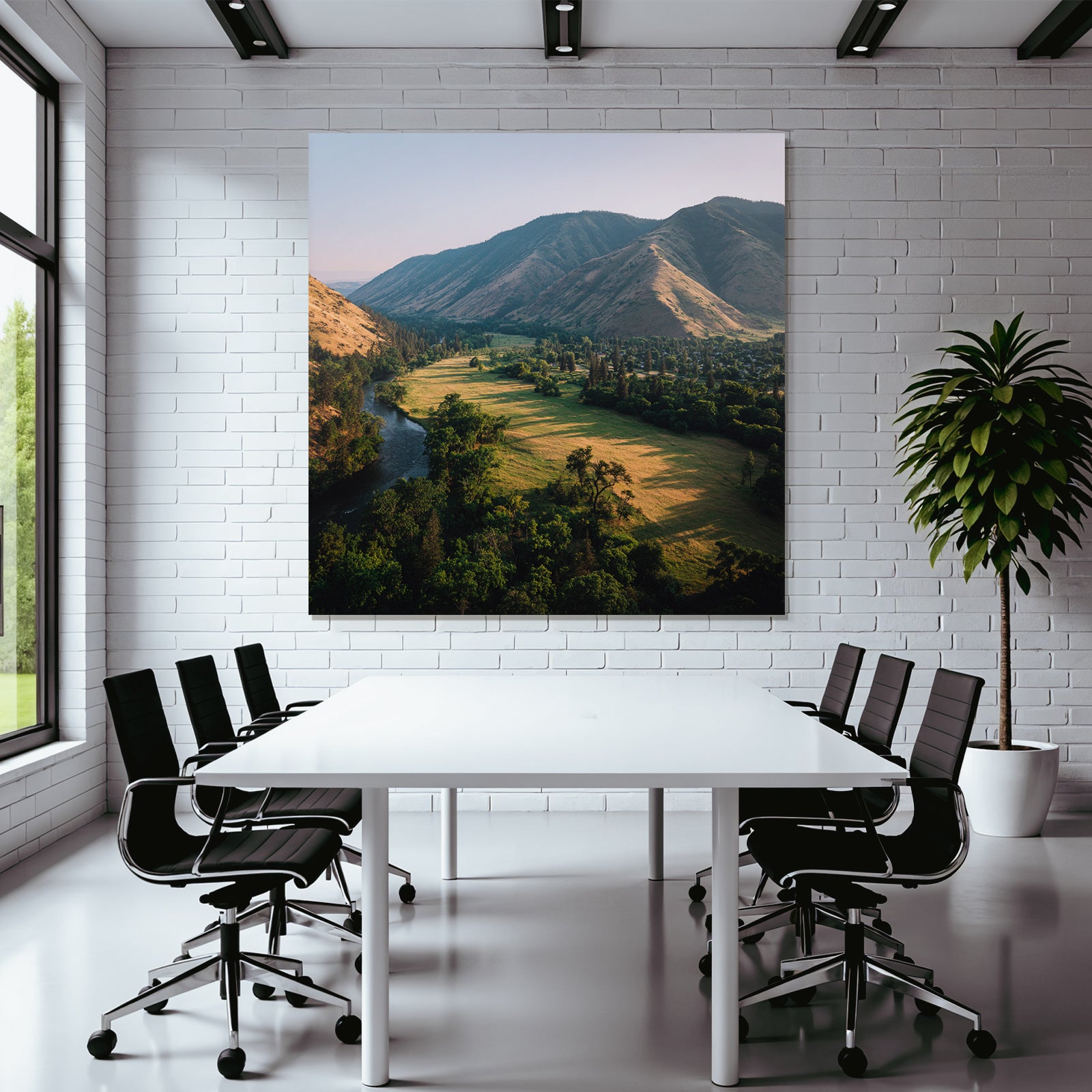 Rolling Hills River Lush Greenery Mountains Morning Afternoon Scenic Landscape