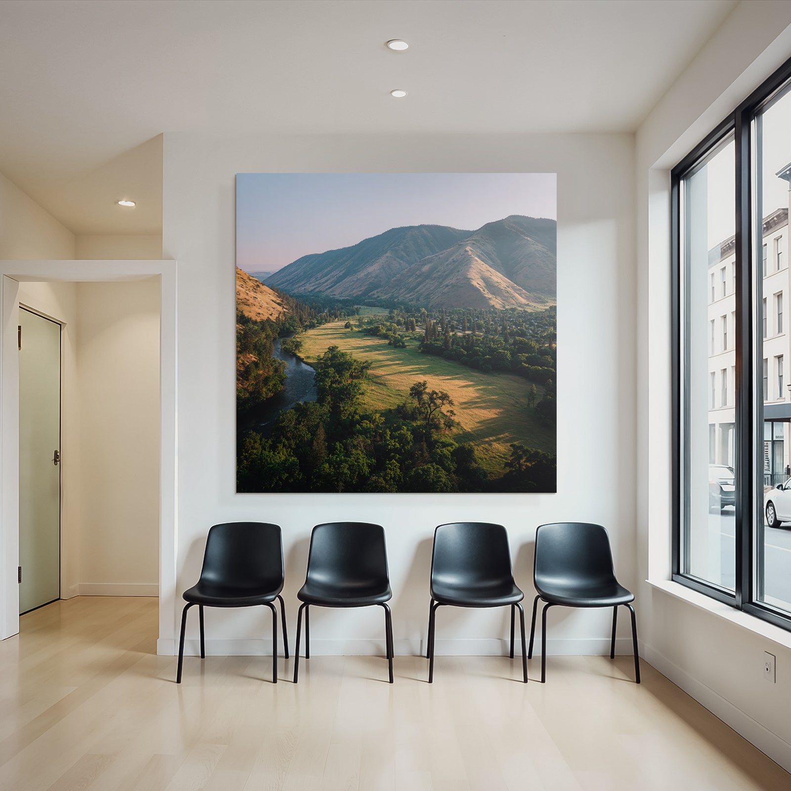 Rolling Hills River Lush Greenery Mountains Morning Afternoon Scenic Landscape