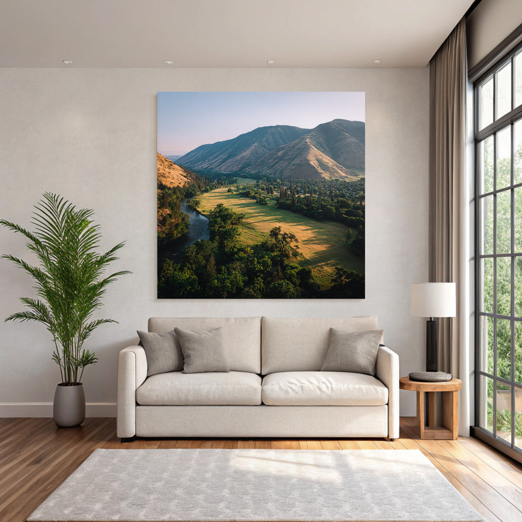 Rolling Hills River Lush Greenery Mountains Morning Afternoon Scenic Landscape