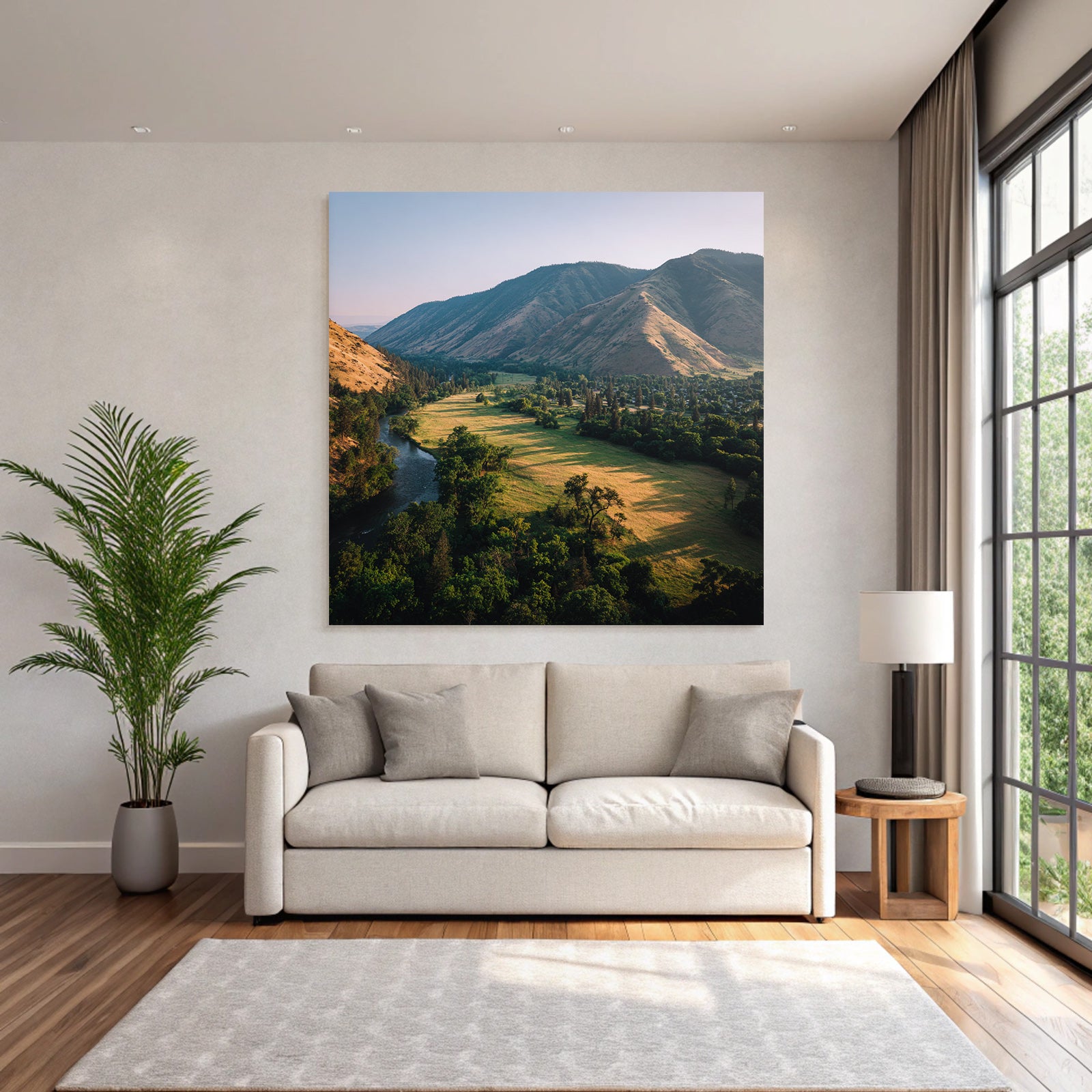 Rolling Hills River Lush Greenery Mountains Morning Afternoon Scenic Landscape