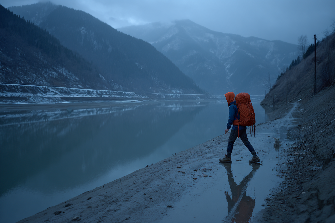 Flusswanderer Frühmorgens Mit Reflexion | Reisen und Outdoor | Themen und Hobbys