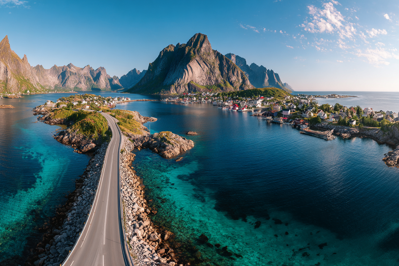 Küstenlandschaft Mit Bergen Und Türkisfarbenem Wasser | Reisen und Outdoor | Themen und Hobbys
