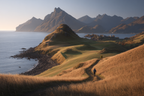 Tranquile Landschaft Wanderer Neben Einem Gewässer Bei Goldener Stunde | Reisen und Outdoor | Themen und Hobbys