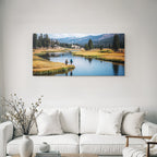 Wanderer Am Fluss In Der Natur