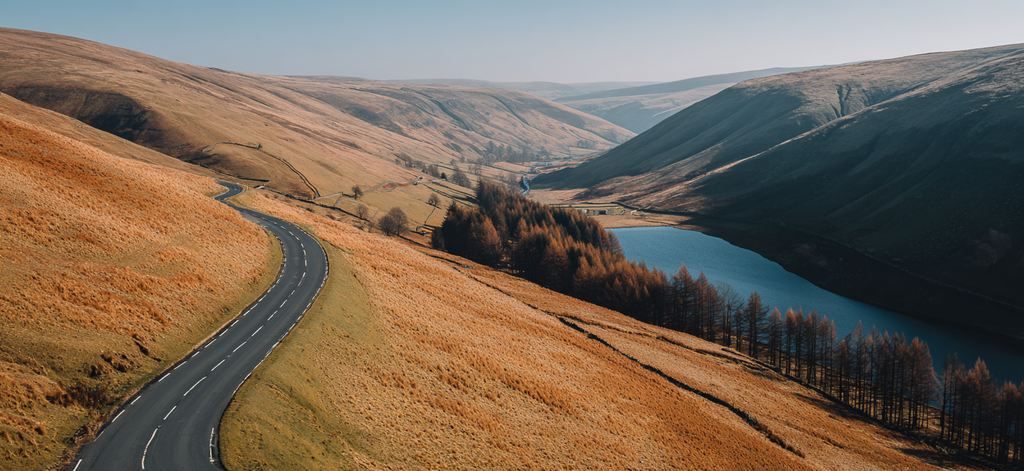 Winding Road Through Hills Scenic Landscape Tranquility | Reisen und Outdoor | Themen und Hobbys