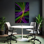 Bunte Fliessende Linien Auf Dunklem Hintergrund Abstrakte Kunst