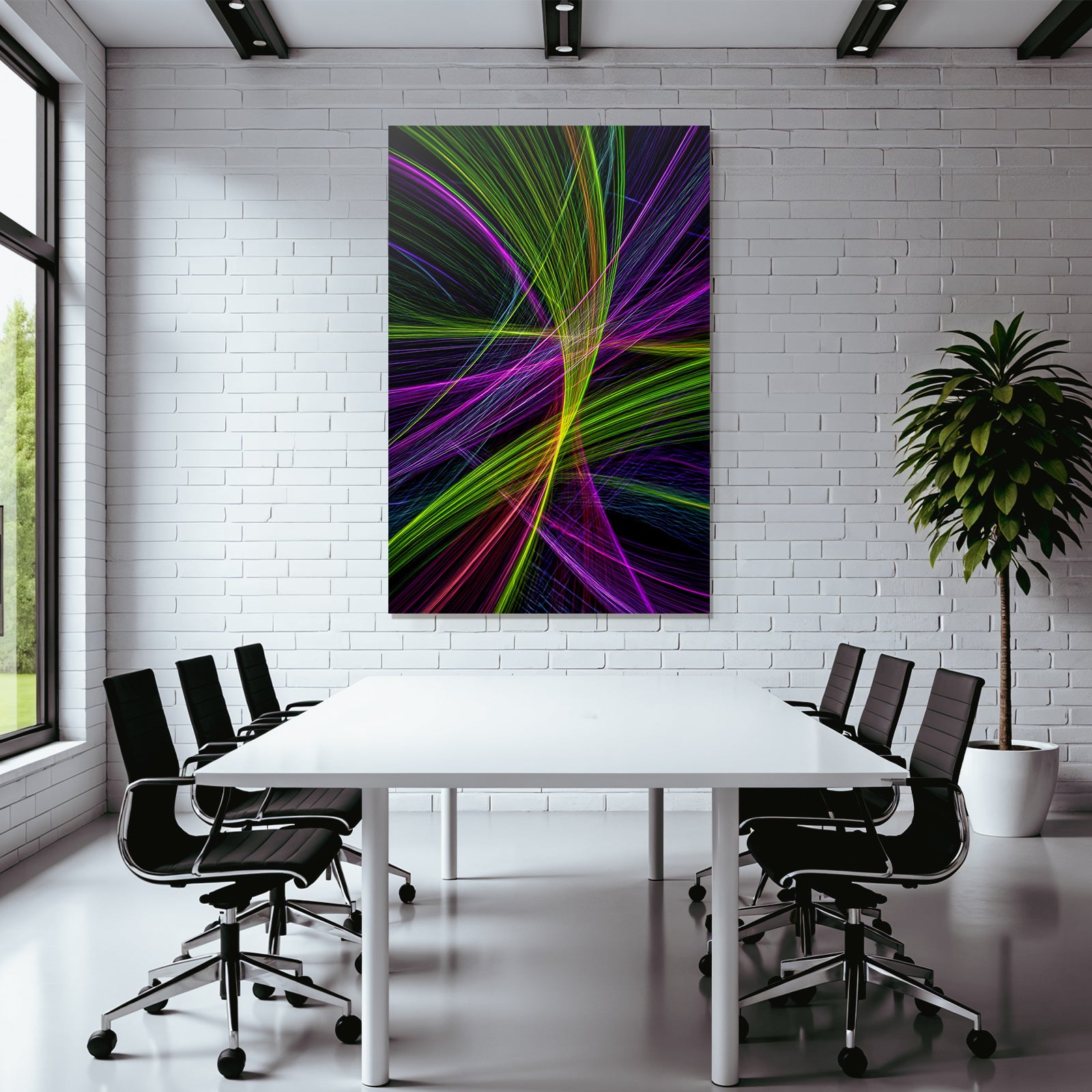 Bunte Fliessende Linien Auf Dunklem Hintergrund Abstrakte Kunst