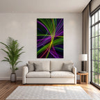 Bunte Fliessende Linien Auf Dunklem Hintergrund Abstrakte Kunst