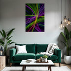 Bunte Fliessende Linien Auf Dunklem Hintergrund Abstrakte Kunst