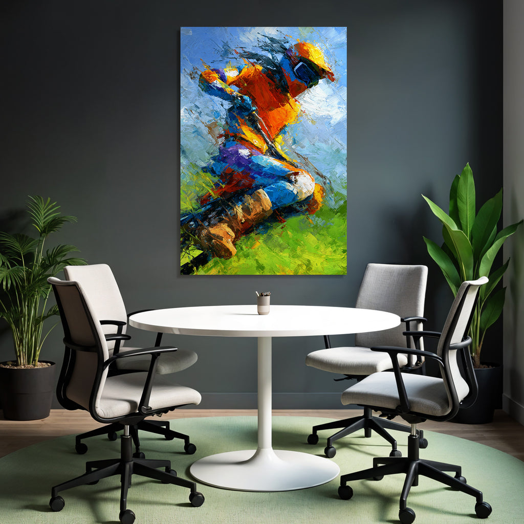 Dynamische Person In Aktion Sport Impressionistisch Kunstwerk