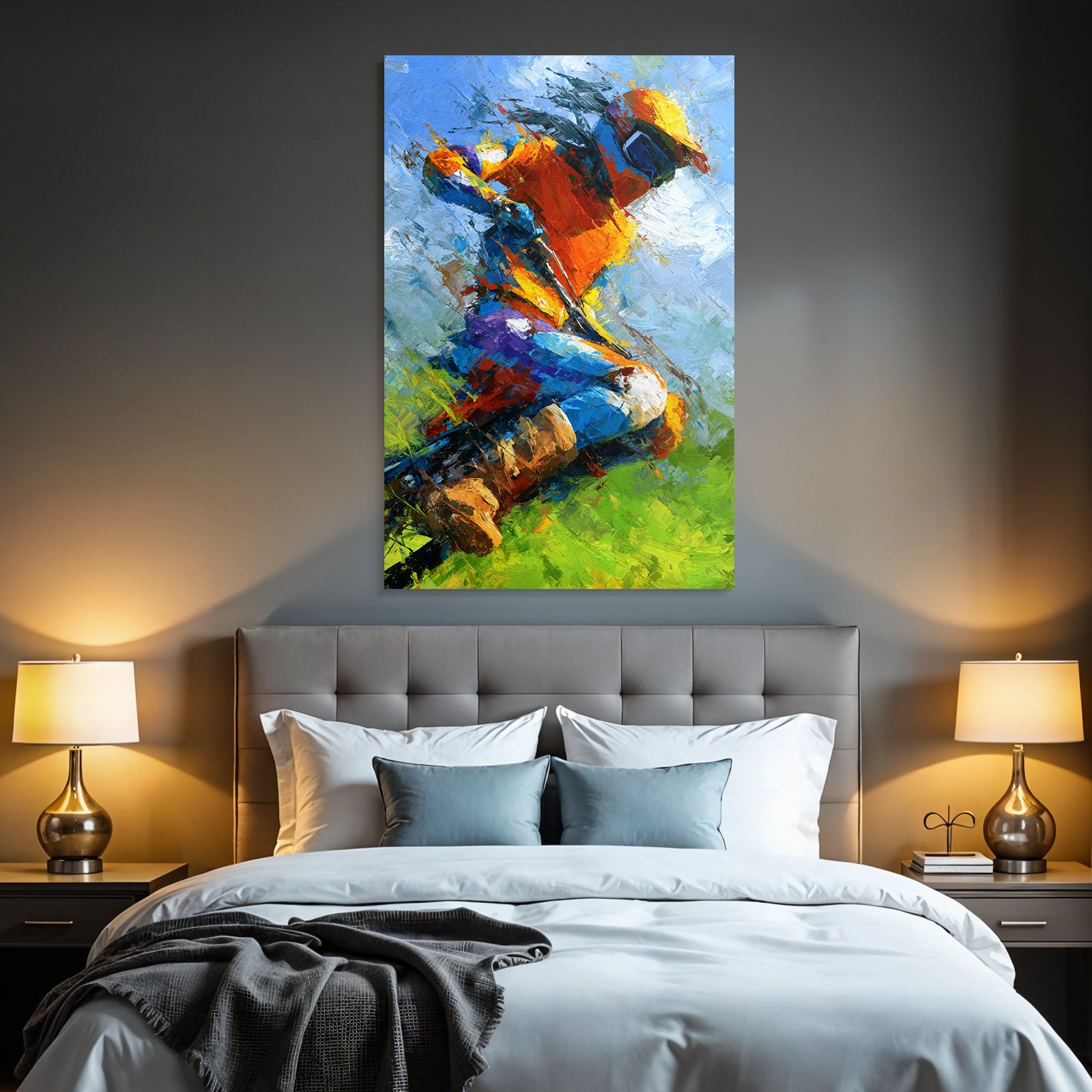 Dynamische Person In Aktion Sport Impressionistisch Kunstwerk