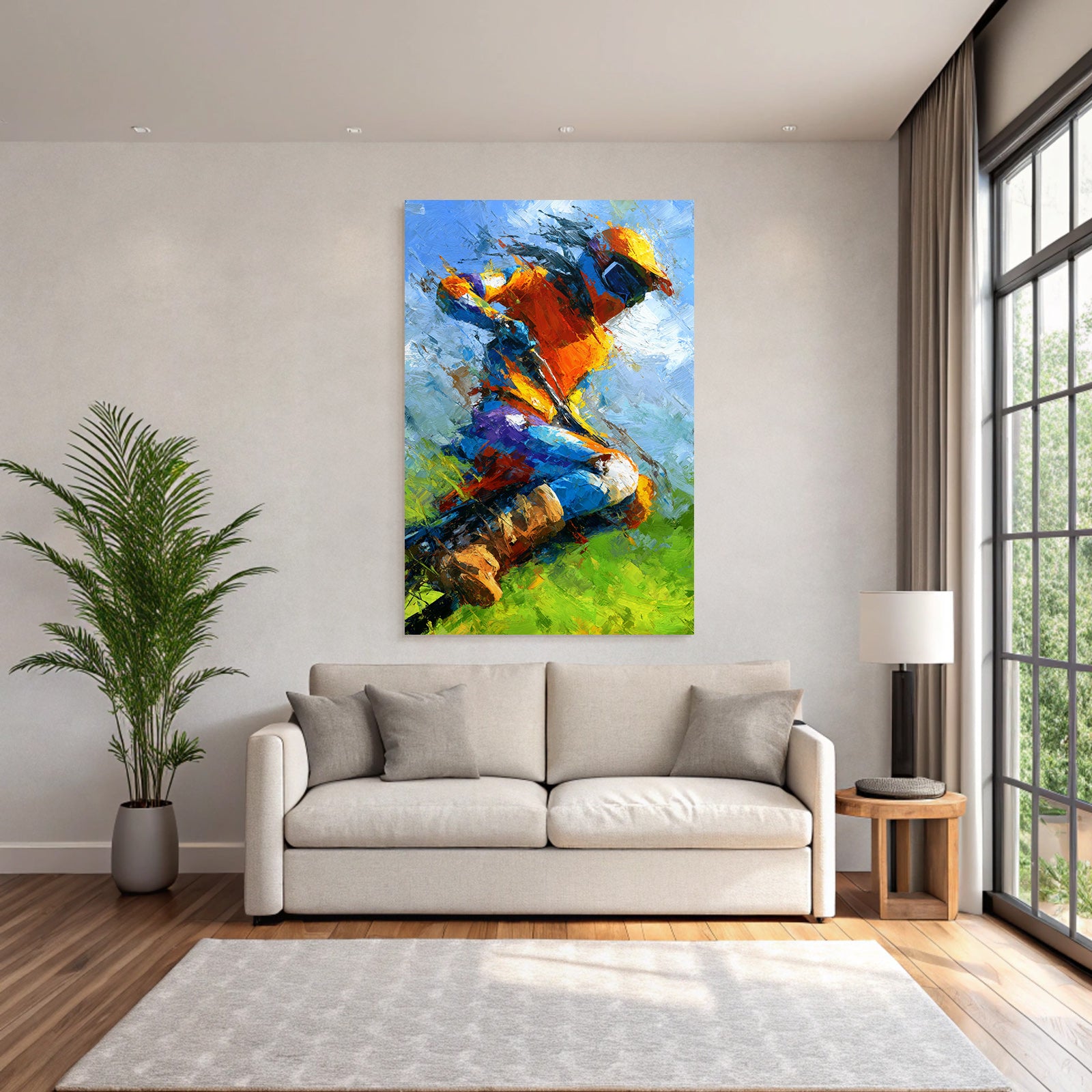 Dynamische Person In Aktion Sport Impressionistisch Kunstwerk