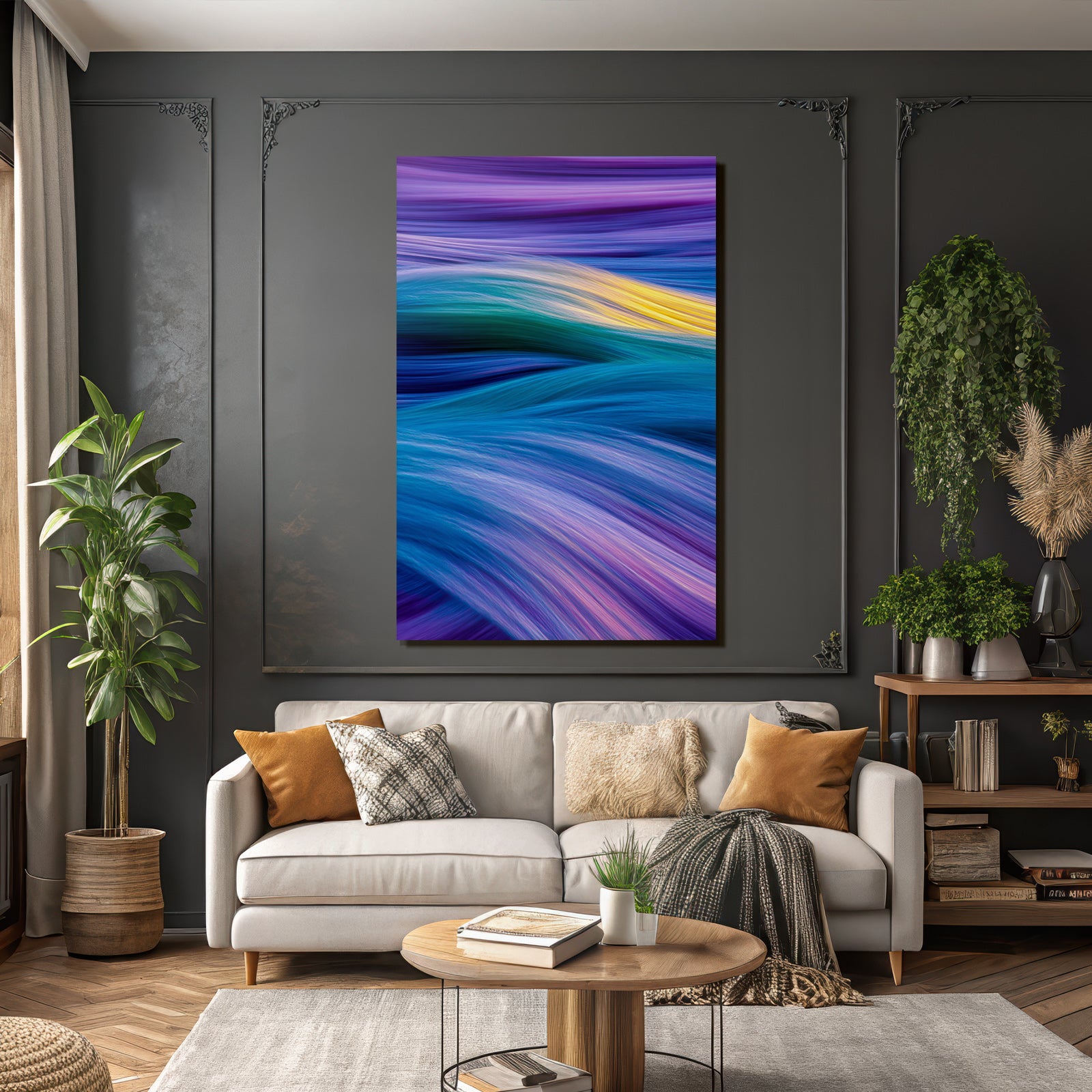 Fliessende Farben Wellen Bewegung Abstracte Kunst