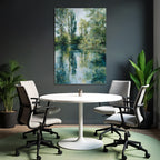 Friedliche Natur Landschaft Mit Wasser Und Baeumen