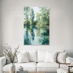 Friedliche Natur Landschaft Mit Wasser Und Baeumen