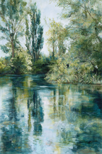 Friedliche Natur Landschaft Mit Wasser Und Baeumen | Sport und Bewegung | Themen und Hobbys
