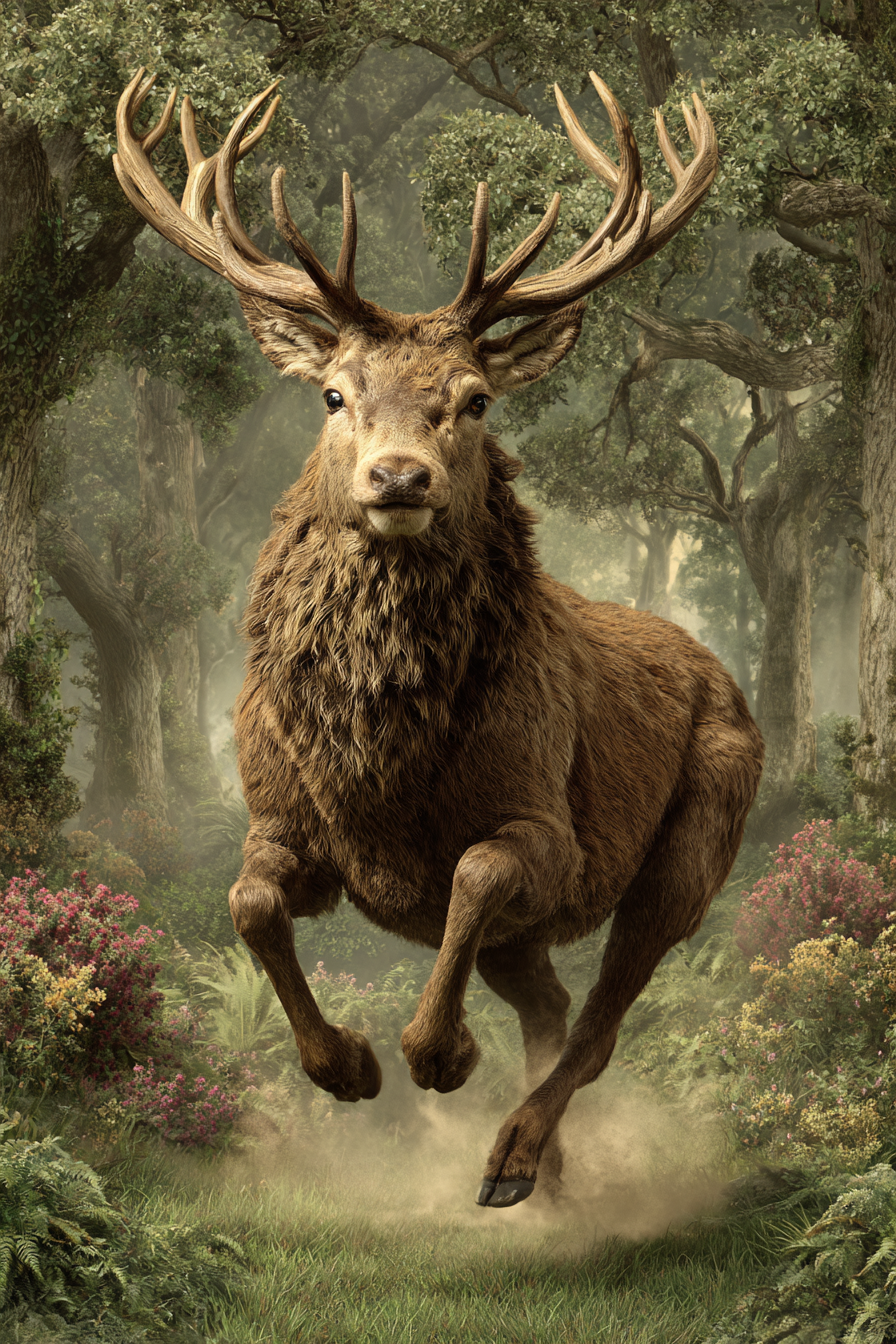 Grosser Hirsch Im Wald Mit Imposanten Geweihen 2 | Sport und Bewegung | Themen und Hobbys