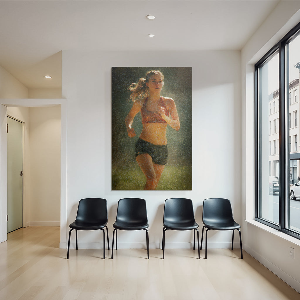 Laufender Sportler Im Dynamischen Hintergrund
