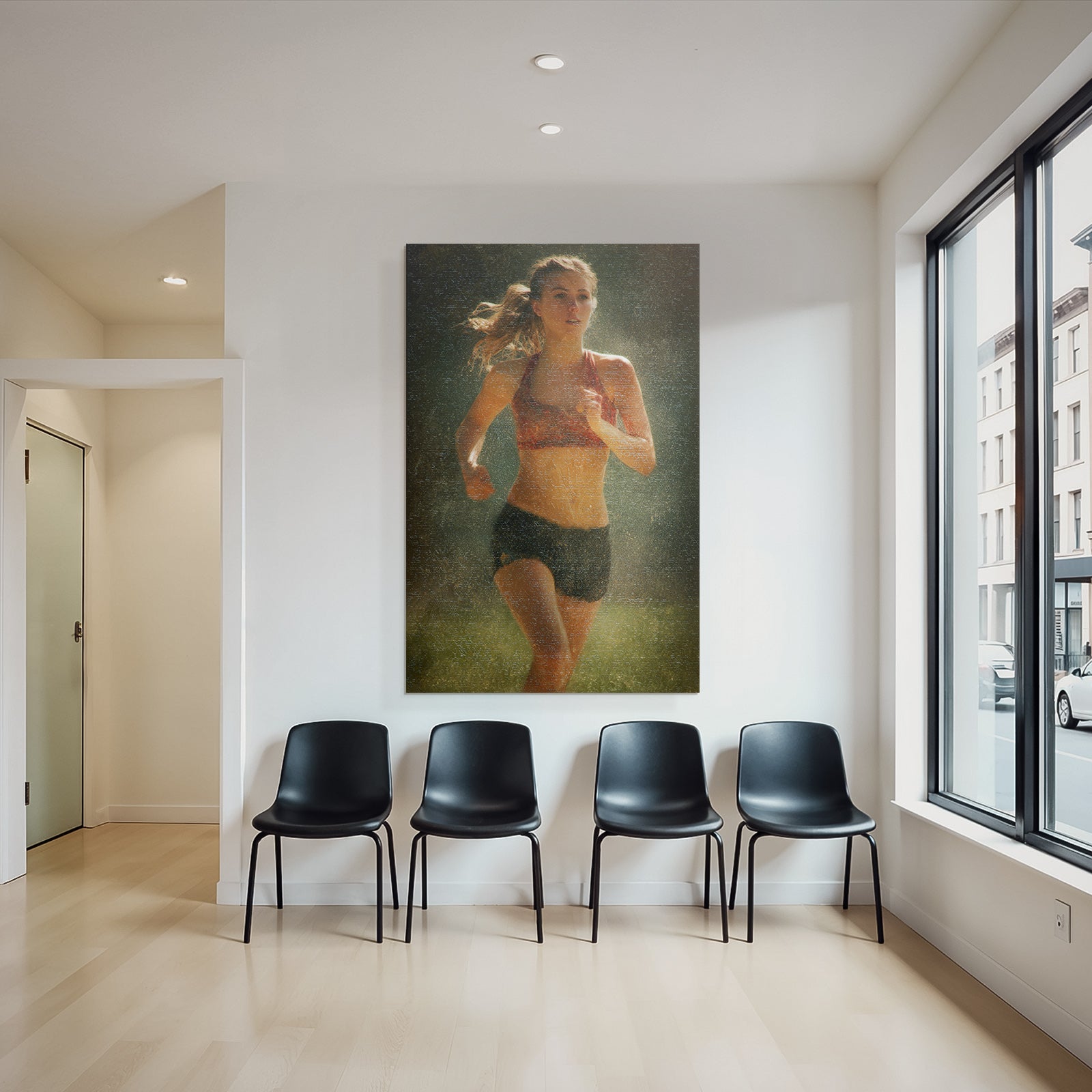 Laufender Sportler Im Dynamischen Hintergrund