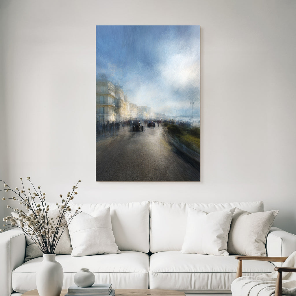 Rennen Am Strand Vintage Autos Wolkiger Himmel