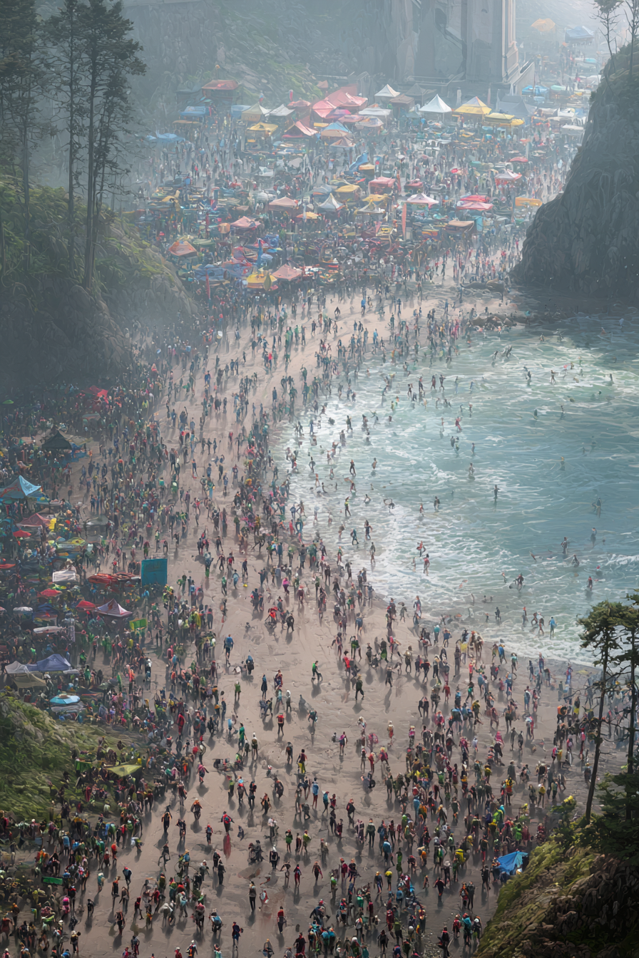 Strandtag Fest People In Der Menge | Sport und Bewegung | Themen und Hobbys