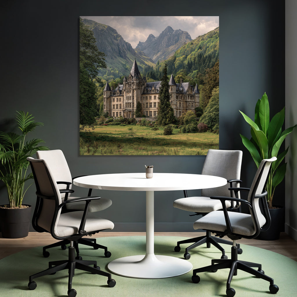 Grosses Ornate Schloss In Einer Idyllischen Landlandschaft
