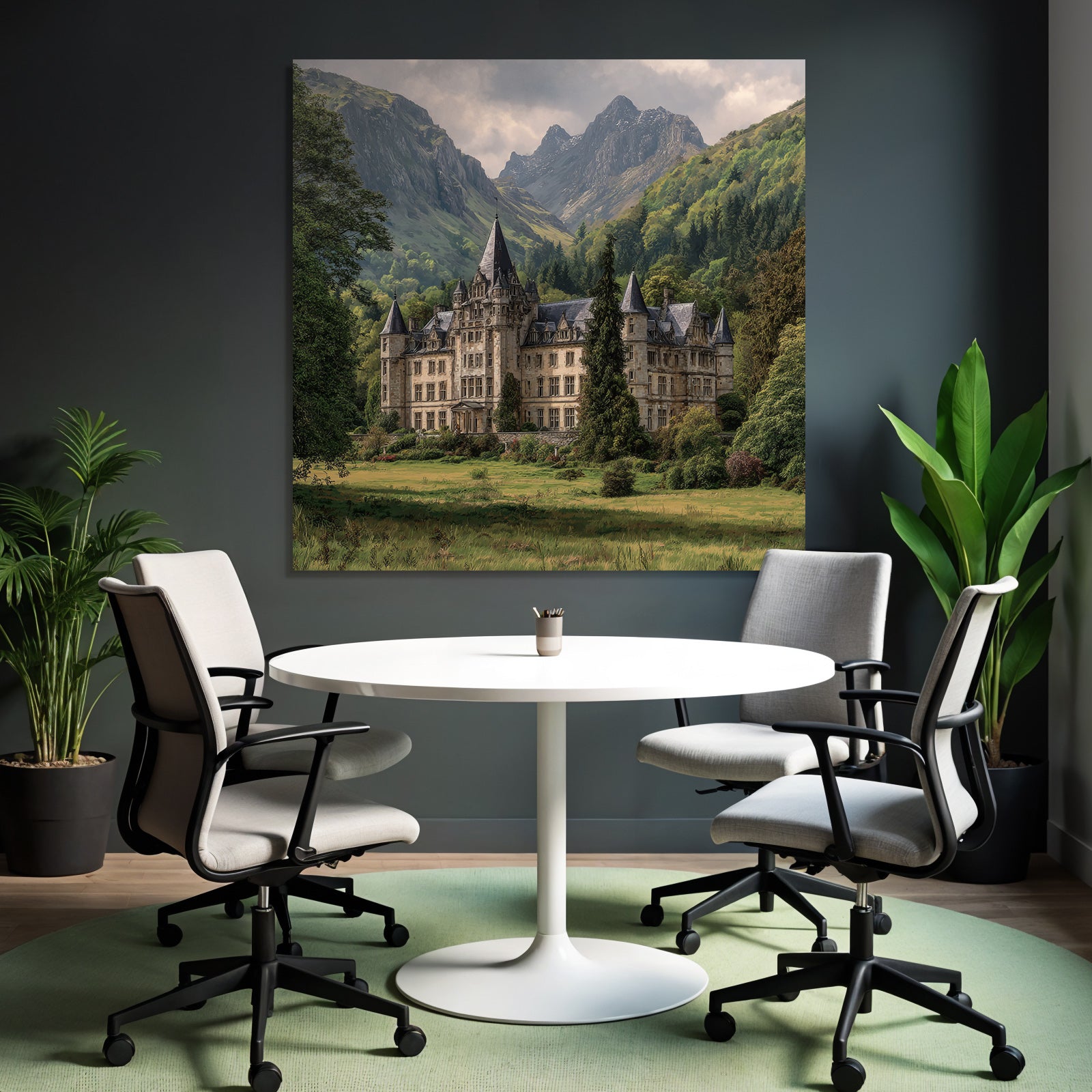Grosses Ornate Schloss In Einer Idyllischen Landlandschaft