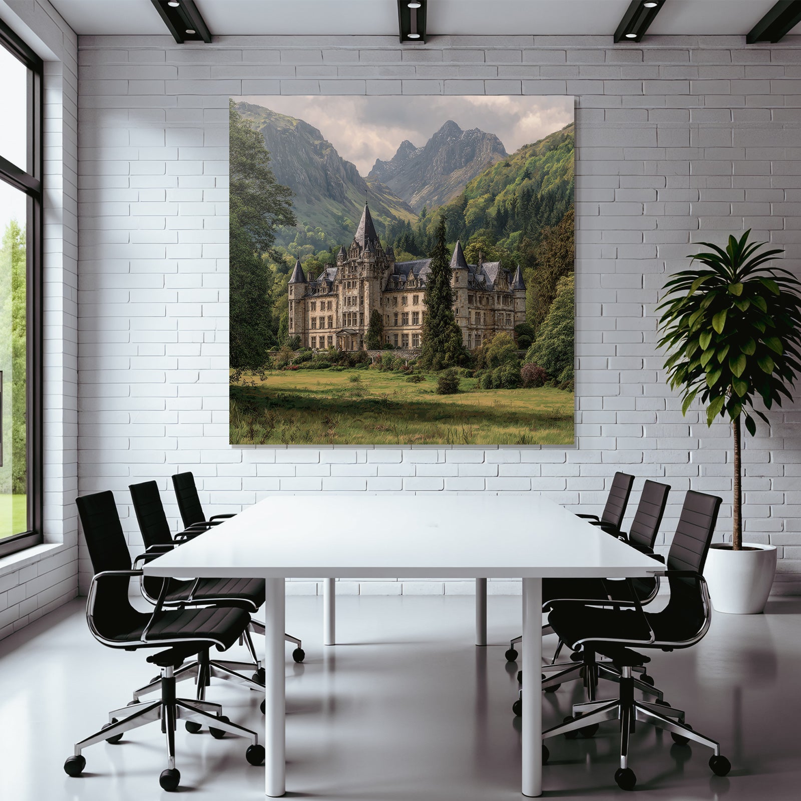 Grosses Ornate Schloss In Einer Idyllischen Landlandschaft