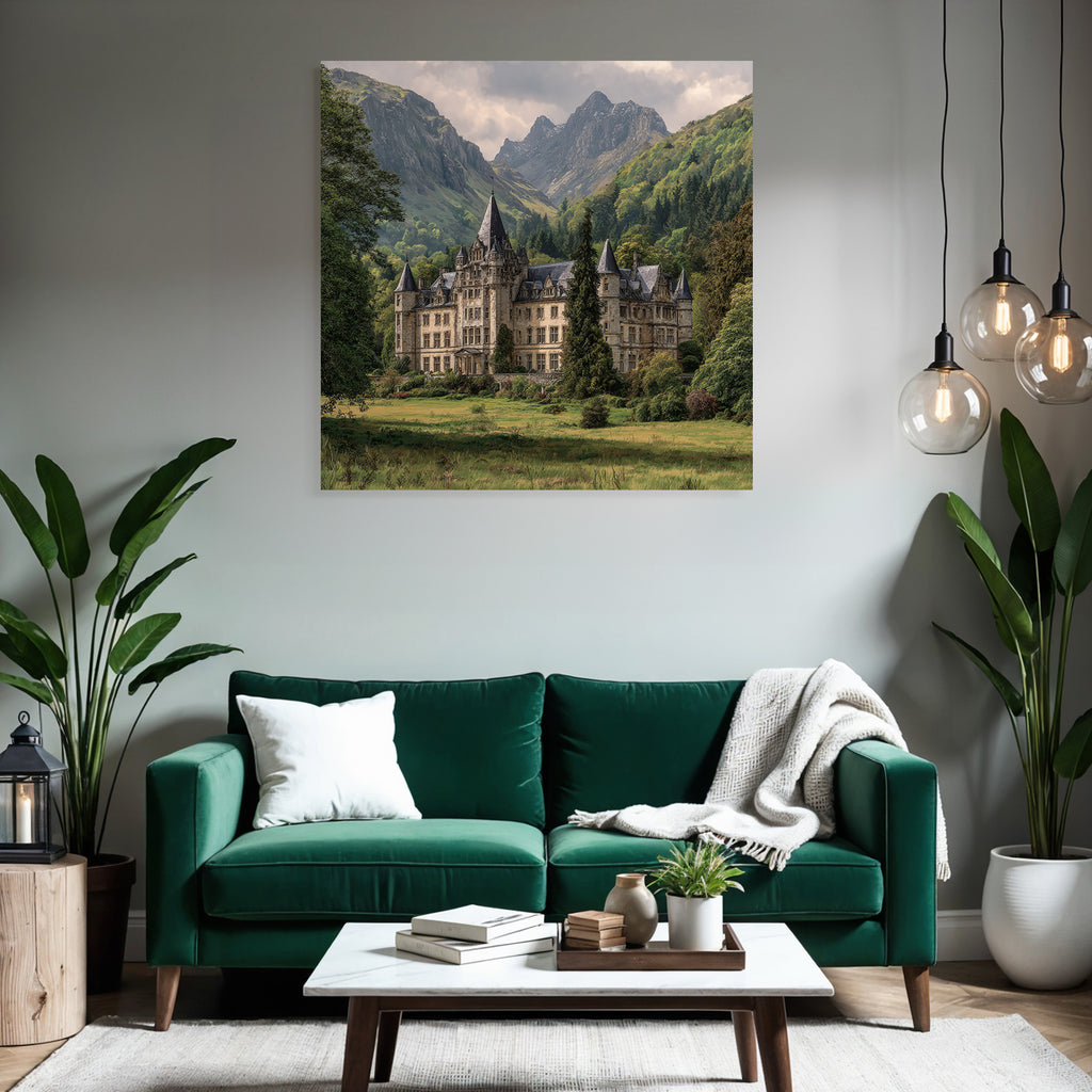 Grosses Ornate Schloss In Einer Idyllischen Landlandschaft