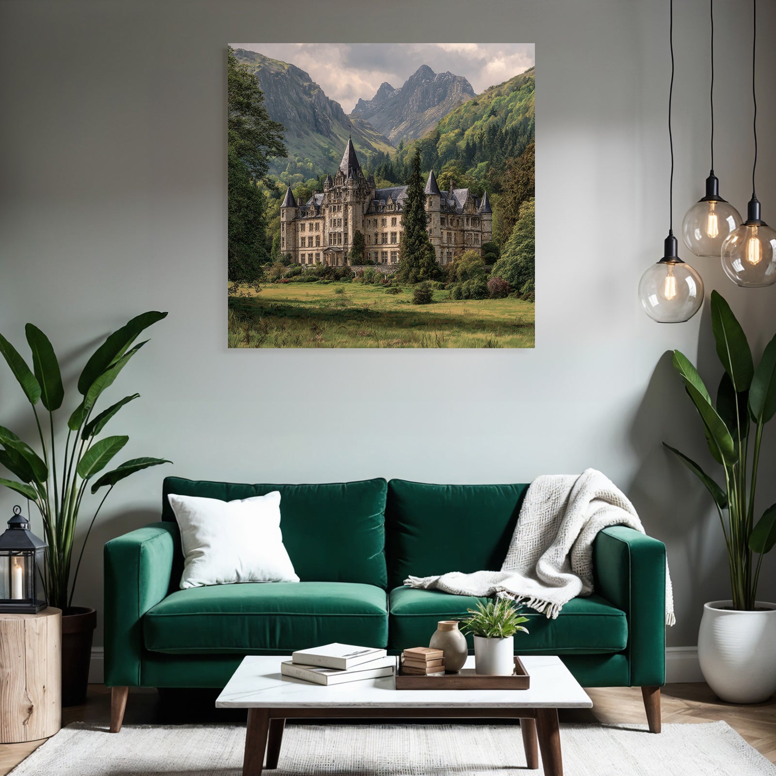 Grosses Ornate Schloss In Einer Idyllischen Landlandschaft