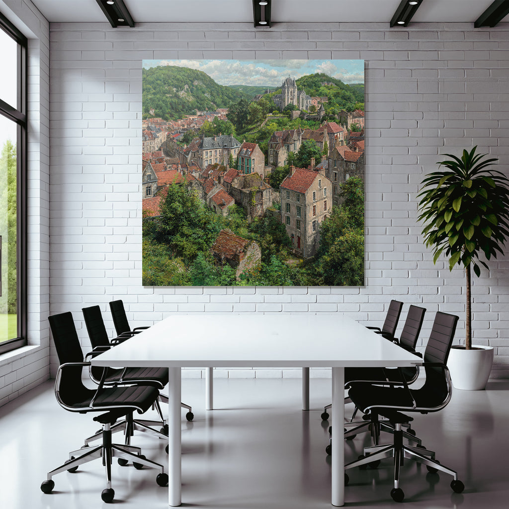 Malerei Szenen Von Einem Städtchen Im Grünen Landscape