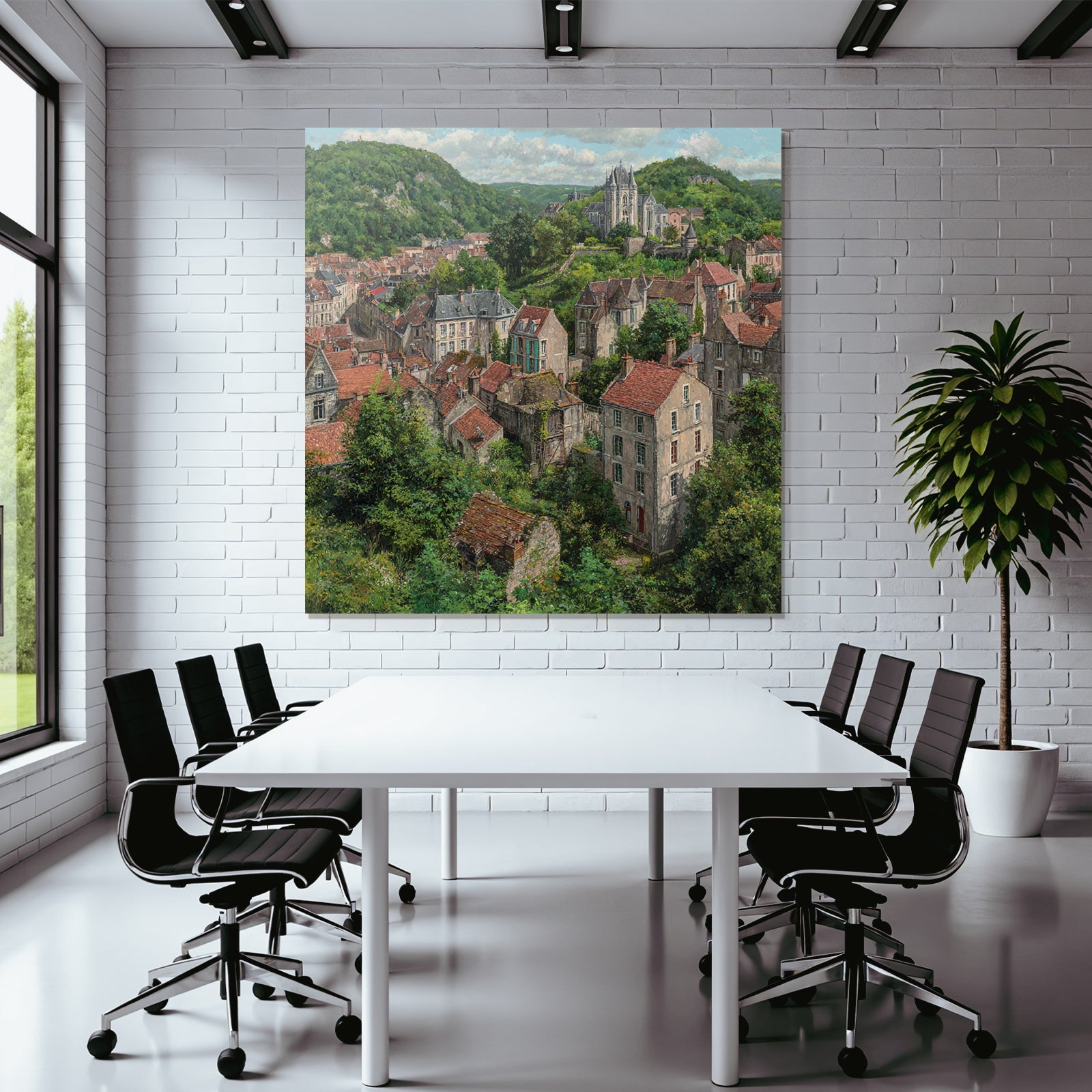 Malerei Szenen Von Einem Städtchen Im Grünen Landscape