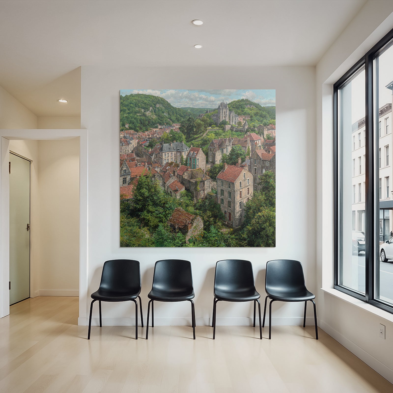 Malerei Szenen Von Einem Städtchen Im Grünen Landscape
