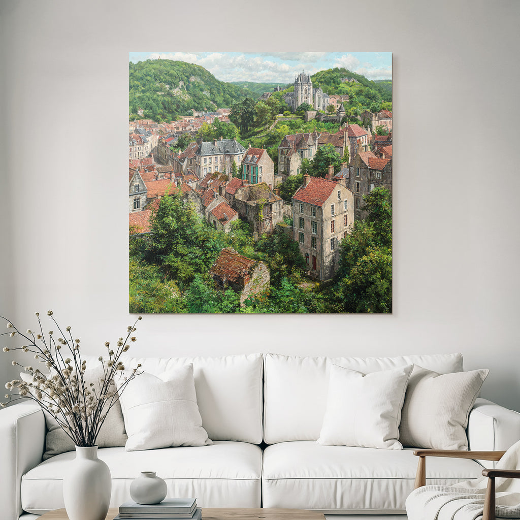 Malerei Szenen Von Einem Städtchen Im Grünen Landscape