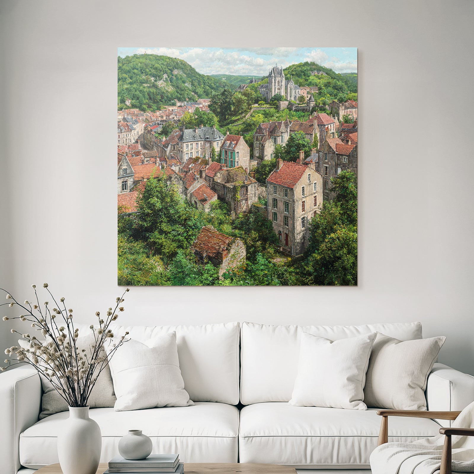 Malerei Szenen Von Einem Städtchen Im Grünen Landscape