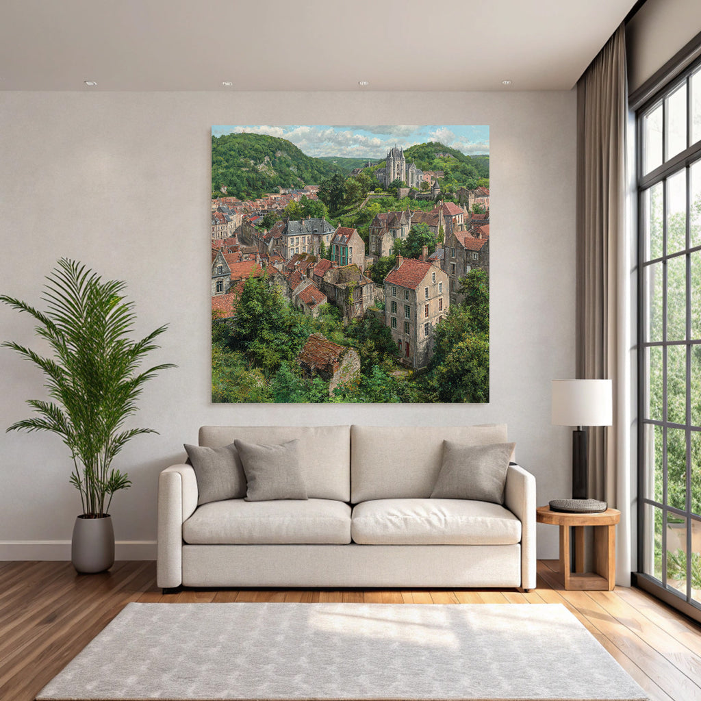 Malerei Szenen Von Einem Städtchen Im Grünen Landscape
