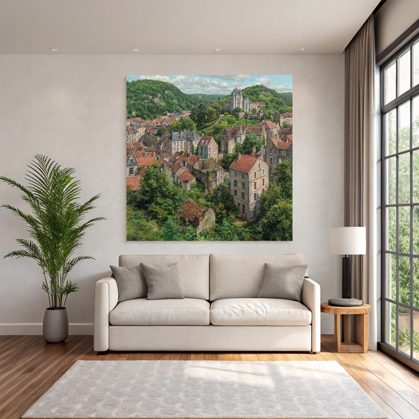 Malerei Szenen Von Einem Städtchen Im Grünen Landscape