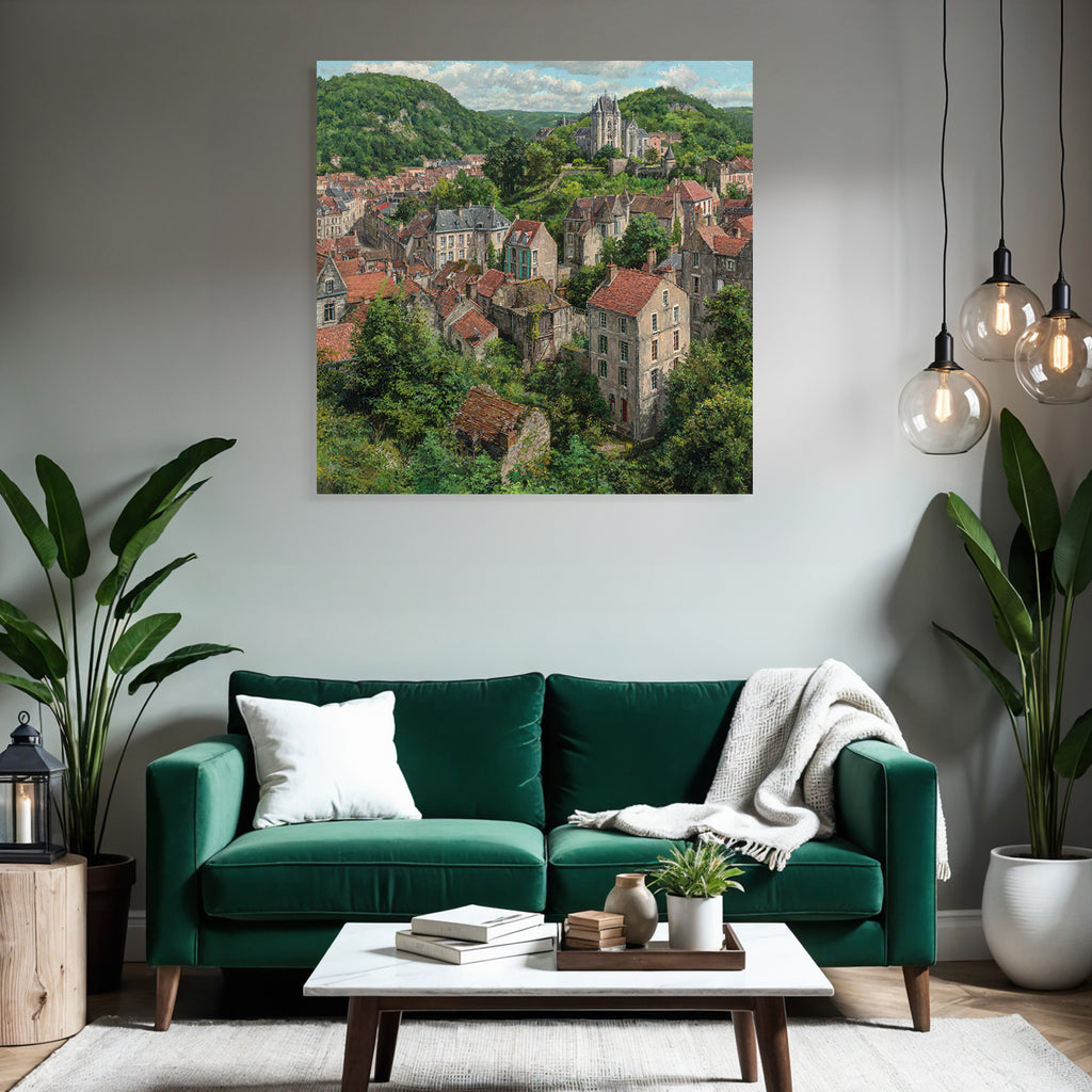 Malerei Szenen Von Einem Städtchen Im Grünen Landscape