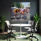 Radsportveranstaltung Bunte Trikots Impressionistische Darstellung