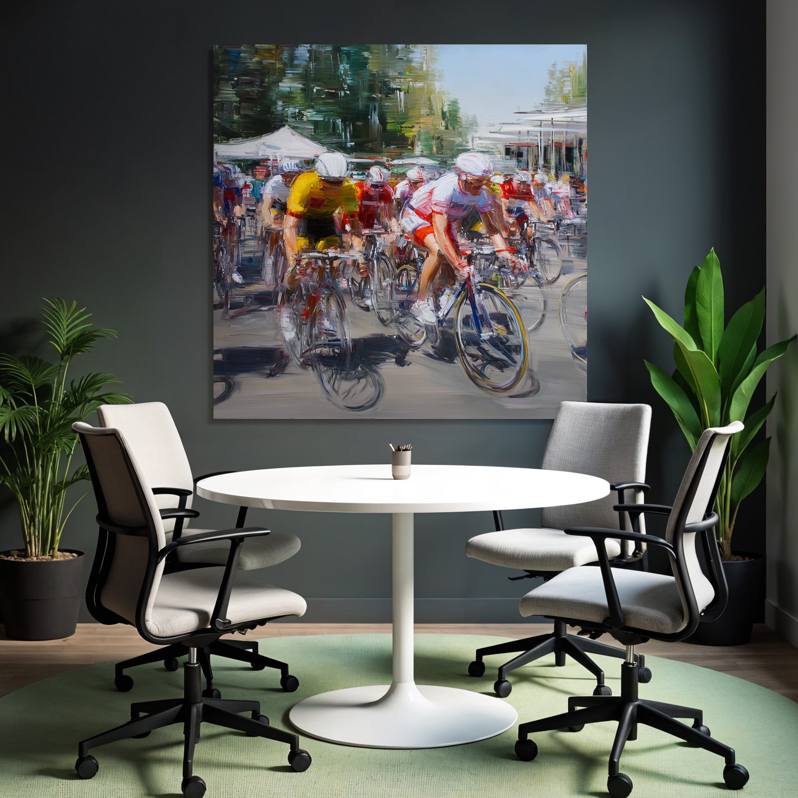Radsportveranstaltung Bunte Trikots Impressionistische Darstellung