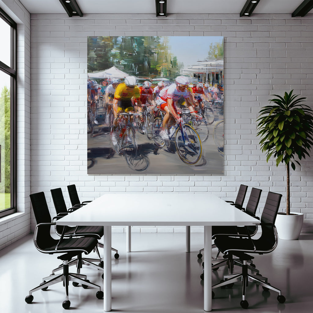 Radsportveranstaltung Bunte Trikots Impressionistische Darstellung